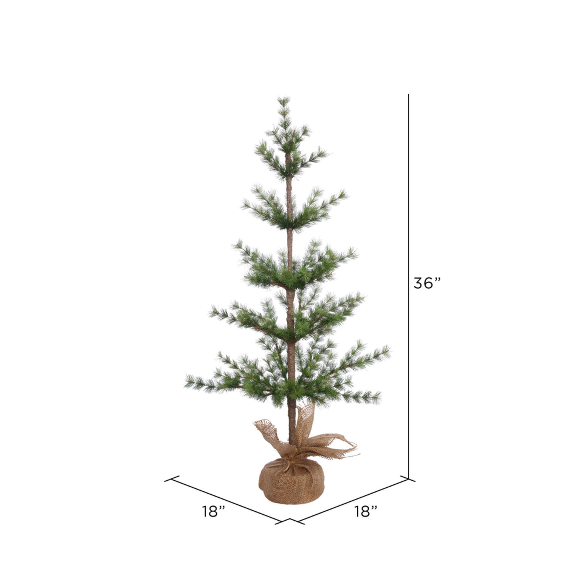 3ft. Unlit Split Venetian Pine Artificial Christmas Tree in Burlap Base